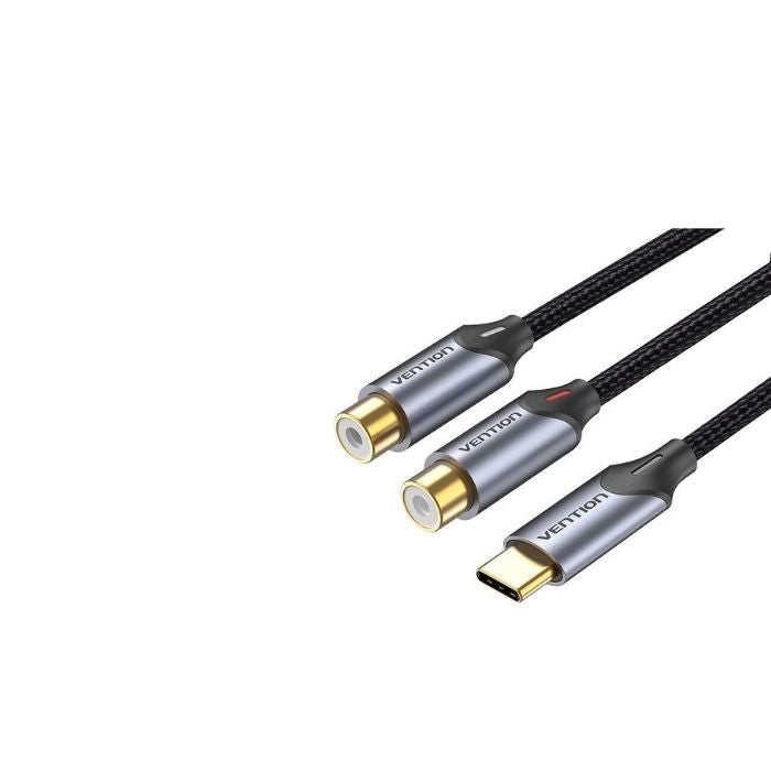 Vention  USB C Male to 2 RCA Female 3.5mm Audio Cable Interface Devices Connector for Laptop and Speaker Amplifier (Available in 0.5M, 1M, 1.5M)