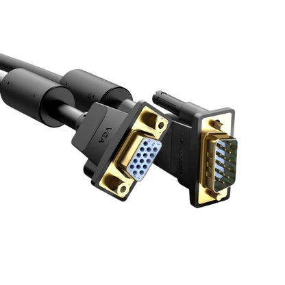 Vention VGA Male to VGA Female (3+6) Gold-Plated Extension Cable Cord with Full HD Resolution for Laptop and Projector (Available in 1M, 1.5M, 2M, 3M) | DAGB