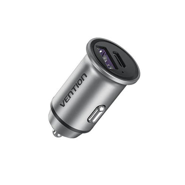 [CLEARANCE] Vention USB Dual Port Car Quick Charger QC4.0 QC3.0 Type-C Aluminum Alloy for Phone, Tablet, Dashcam (18W / 20W) | FFFH0