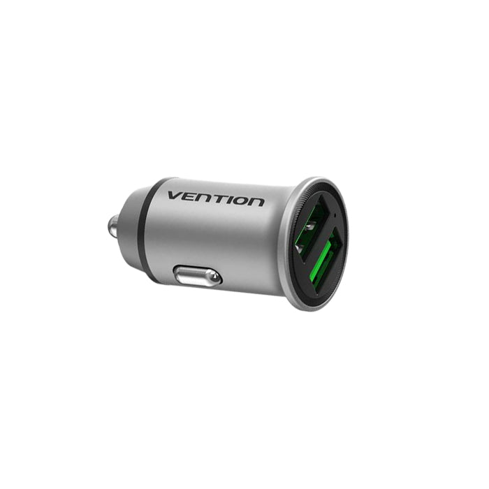 Vention USB Dual Port Car Quick Charger QC4.0 QC3.0 Type-C Aluminum Alloy for Phone, Tablet, Dashcam (18W / 20W) | FFAH0, FFBH0, FFFH0