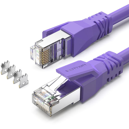 [CLEARANCE] Vention CAT6A RJ45 Ethernet Network SFTP Flexible Patch Cable with Up To 1000Mbps Transmission Speed for Home and Industrial Networking (Purple)(25M) | IBMVS