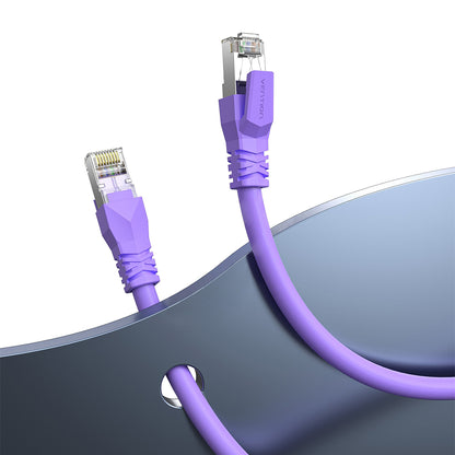 [CLEARANCE] Vention CAT6A RJ45 Ethernet Network SFTP Flexible Patch Cable with Up To 1000Mbps Transmission Speed for Home and Industrial Networking (Purple)(25M) | IBMVS