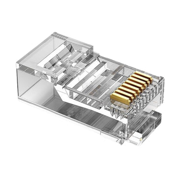 [CLEARANCE] Vention CAT5E UTP RJ45 Transparent Modular Gold-Plated Wire Plug Connector 100Mbps Transmission Speed (100 Pieces) | IDBR0