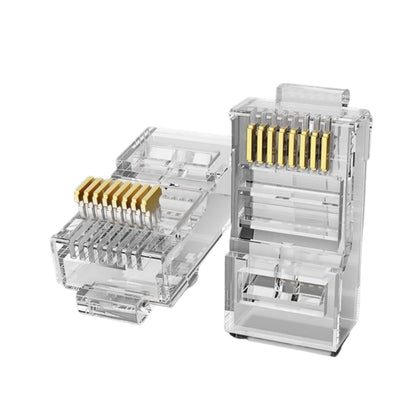 [CLEARANCE] Vention CAT6 FTP/UTP RJ45 Transparent Modular Ethernet Connector 125MHz 1000Mbps Speed with 50U Gold-Plated Contacts (10 Pack) | IDCR0, IDDR0
