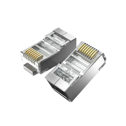 [CLEARANCE] Vention CAT6 FTP/UTP RJ45 Transparent Modular Ethernet Connector 125MHz 1000Mbps Speed with 50U Gold-Plated Contacts (10 Pack) | IDCR0, IDDR0