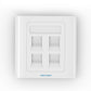 Vention 4-Port Keystone RJ45 Jack Wall Plate Type 86 Network Socket Ethernet Plug (White) | IFCW0