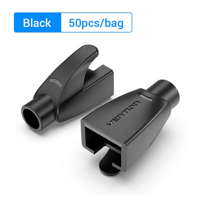 Vention Waterproof and Dustproof PVC Strain Relief Boots Covers for Ethernet LAN RJ45 Network Cables (Pack of 50) | (Blue)
