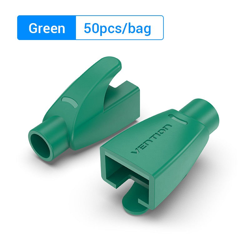 Vention Waterproof and Dustproof PVC Strain Relief Boots Covers for Ethernet LAN RJ45 Network Cables (Pack of 50) | (Blue)