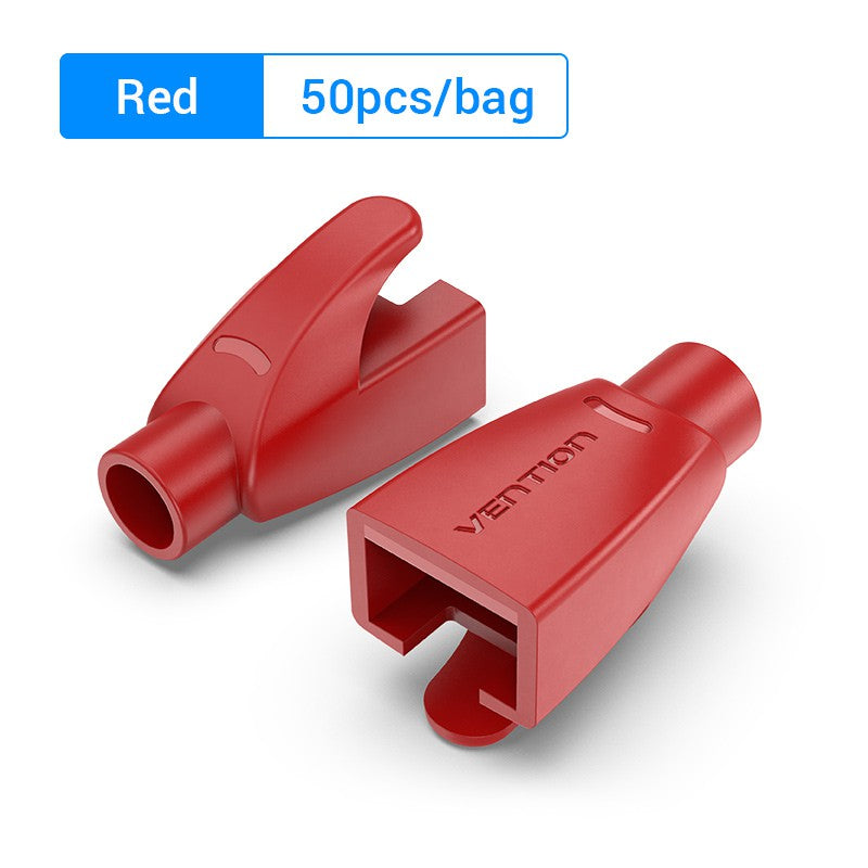 Vention Waterproof and Dustproof PVC Strain Relief Boots Covers for Ethernet LAN RJ45 Network Cables (Pack of 50) | (Blue)