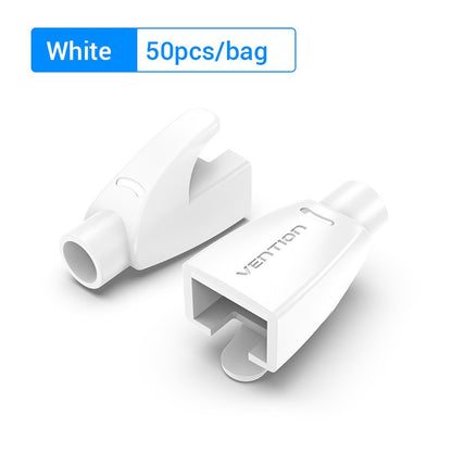 Vention Waterproof and Dustproof PVC Strain Relief Boots Covers for Ethernet LAN RJ45 Network Cables (Pack of 50) | (Blue)
