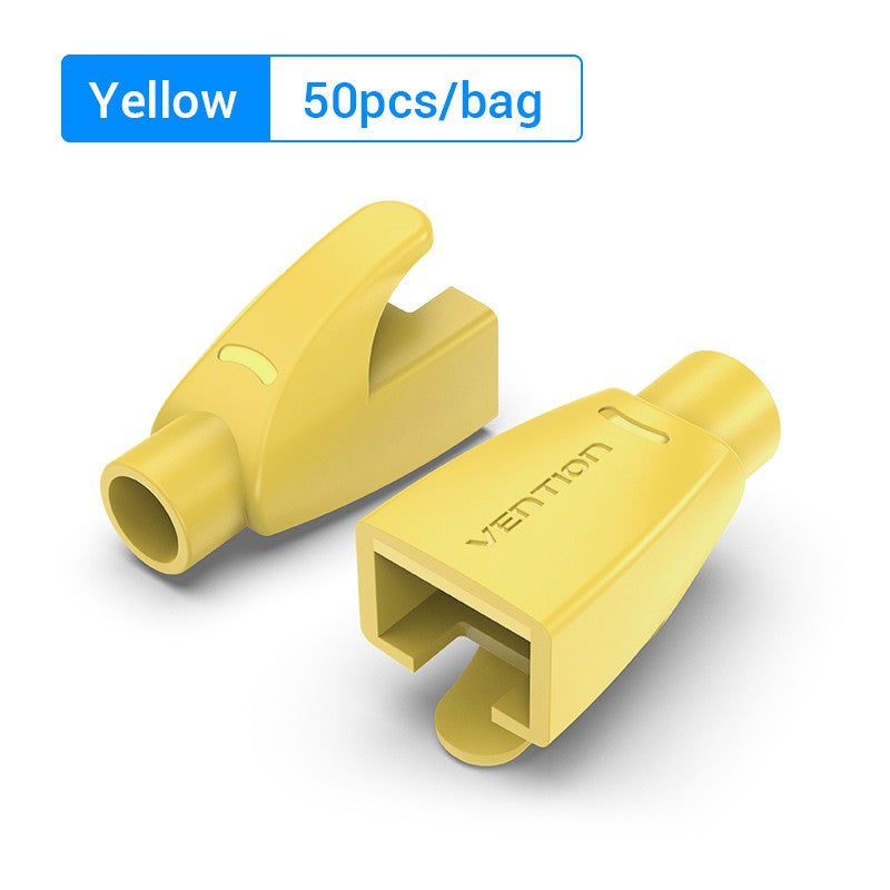 Vention Waterproof and Dustproof PVC Strain Relief Boots Covers for Ethernet LAN RJ45 Network Cables (Pack of 50) | (Blue)