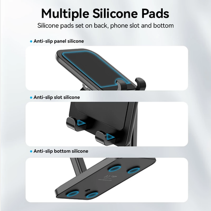 [CLEARANCE] Vention Desktop Mobile Phone Tablet Stand Aluminum Alloy Type with Adjustable Height (Black) | KCQ