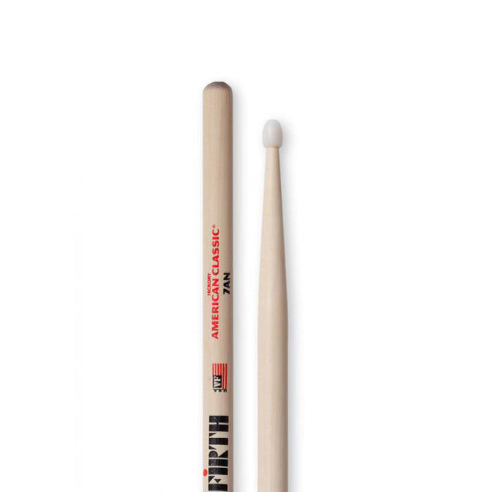 Vic Firth American Classic 7AN 4-Pairs Hickory Nylon Tip Drumsticks with Medium Tapers for Drums and Percussion | P7AN.3-7AN.1