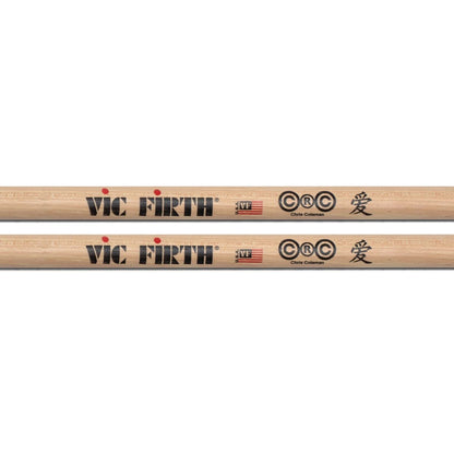 Vic Firth SCOL Chris Coleman Signature Lacquer Hickory Oval Tip Drumsticks with Short Taper for Drums and Cymbals