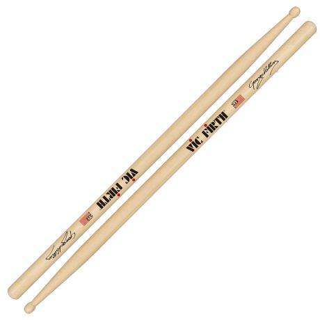 Vic Firth SGK George Kollias Signature Lacquer Hickory Barrel Tip Drumsticks with Medium Taper for Drums and Cymbals