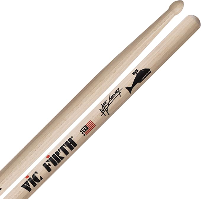 Vic Firth SGRE Matt Greiner Signature Hickory Taj Mahal Tip Drumsticks with Long Taper for Drums and Cymbals