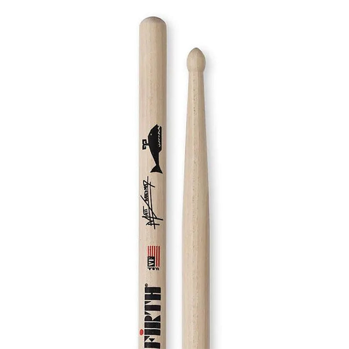 Vic Firth SGRE Matt Greiner Signature Hickory Taj Mahal Tip Drumsticks with Long Taper for Drums and Cymbals