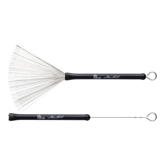 Vic Firth SGWB Steve Gadd Angled Wire Drum Brushes with Rubber Handles and Retractable Pull Rod