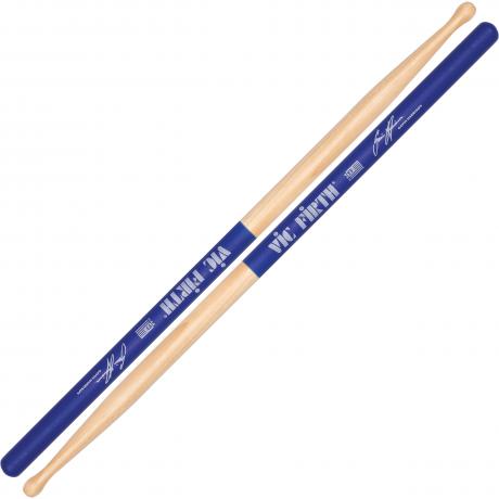 Vic Firth SHAR2 Gavin Harrison Signature Royal Blue Lacquer Hickory Blended Tip Drumsticks with Medium Taper for Drums and Cymbals
