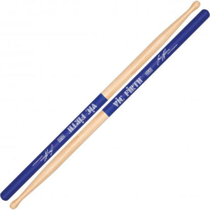 Vic Firth SHAR2 Gavin Harrison Signature Royal Blue Lacquer Hickory Blended Tip Drumsticks with Medium Taper for Drums and Cymbals
