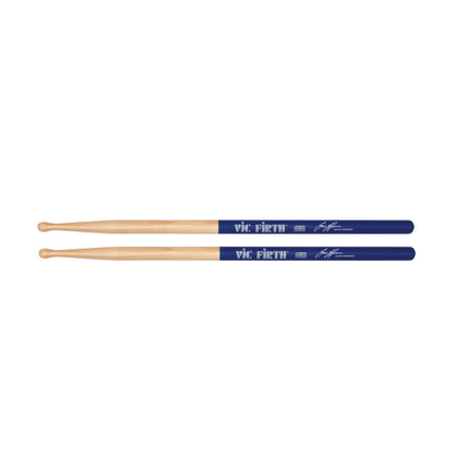 Vic Firth SHAR2 Gavin Harrison Signature Royal Blue Lacquer Hickory Blended Tip Drumsticks with Medium Taper for Drums and Cymbals