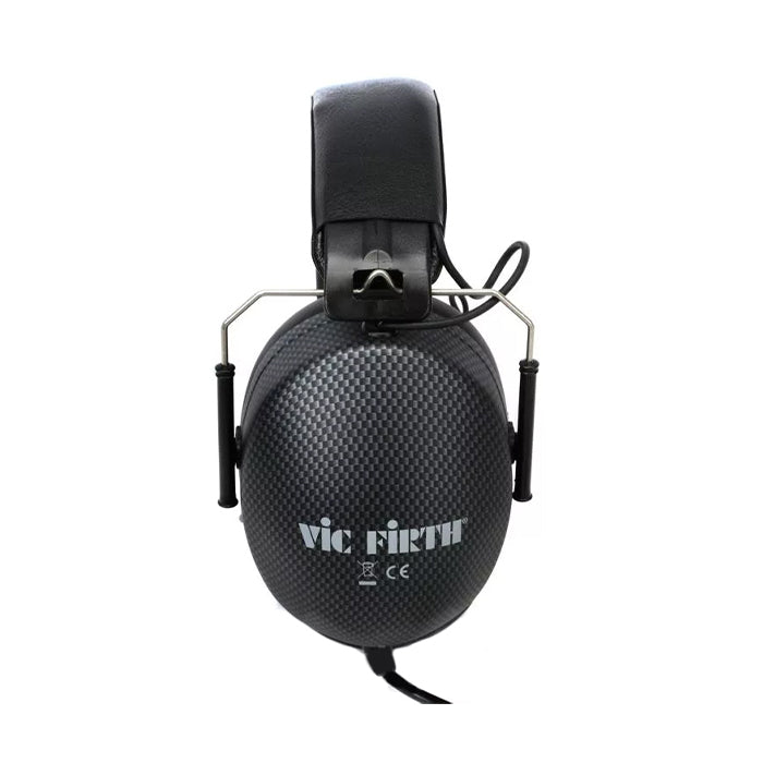 Vic Firth SIH2 Stereo Noise Isolation Padded Headband Headphones Safety Hearing Protection with 32ohm, 50mm Dynamic Speaker Mylarcon, 3.5/6.3mm Jack Adapter for Drummers
