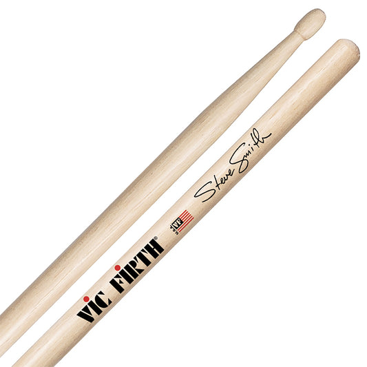 Vic Firth SSS Steve Smith Signature Lacquer Hickory Oval Tip Drumsticks with Short Taper for Drums and Cymbals