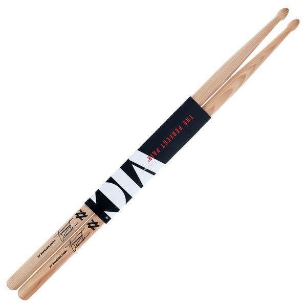 Vic Firth STR2 Tony Royster Jr. Signature Hickory Tear Drop Tip Drumsticks with Long Taper for Drums and Cymbals