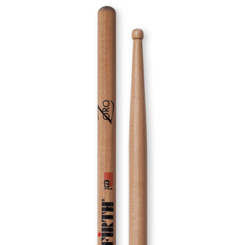 Vic Firth SZ Zoro Signature Lacquer Honey Hickory Barrel Tip Drumsticks with Medium Taper for Drums and Cymbals