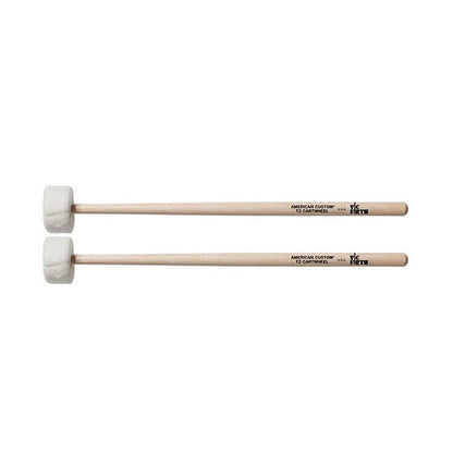Vic Firth T2 Timpani Cartwheel American Custom Felt White Hickory Mallet Percussion Drum Stick for Marching and Concert Performances
