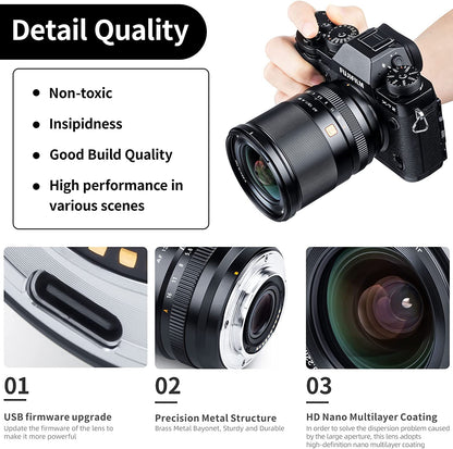 Viltrox 13mm f/1.4 XF Autofocus AF Prime Lens APS-C Format Wide Angle for Fujifilm X Mount Mirrorless Cameras