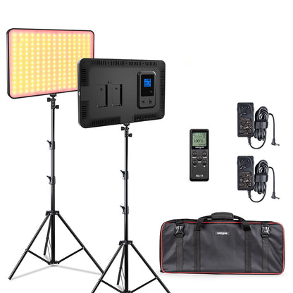 Viltrox Weeylite Sprite 20 RGB 30W 2pcs LED Panel Light Kit with 360 Degree Full Color, 2500K~8500K Color Temperature, Wireless Remote, Mobile App Control and Knob Adjustment for Studio Photography