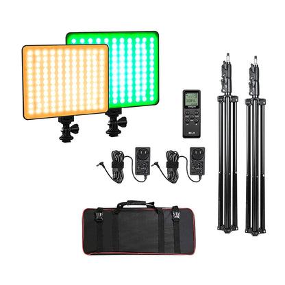 Viltrox Weeylite Sprite 20 RGB 30W 2pcs LED Panel Light Kit with 360 Degree Full Color, 2500K~8500K Color Temperature, Wireless Remote, Mobile App Control and Knob Adjustment for Studio Photography