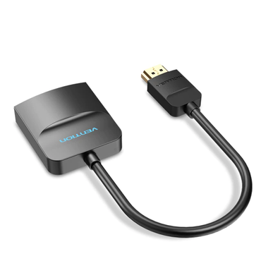 Vention HDMI Male 1080p 60Hz to VGA Female Gold Plated (ACH) 0.15M HD Video Converter with Female Micro USB and Audio Port for PC, TV, Laptops, Projectors, Smart Box, Playstation