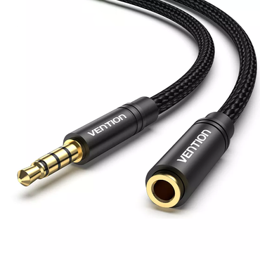 [CLEARANCE] Vention 3.5mm Male to Female Cotton Braided Cable 1.5-Meters (BHB) Audio Extension Cord for Smartphones