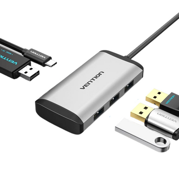 [CLEARANCE] Vention 5 in 1 USB Type-C Adapter Hub Multifunctional with 3 High Speed 5Gbps USB 3.0 Ports, Fast Charging 87W USB Type C Power Delivery, and SD/microSD Card Reader for PC and Laptops