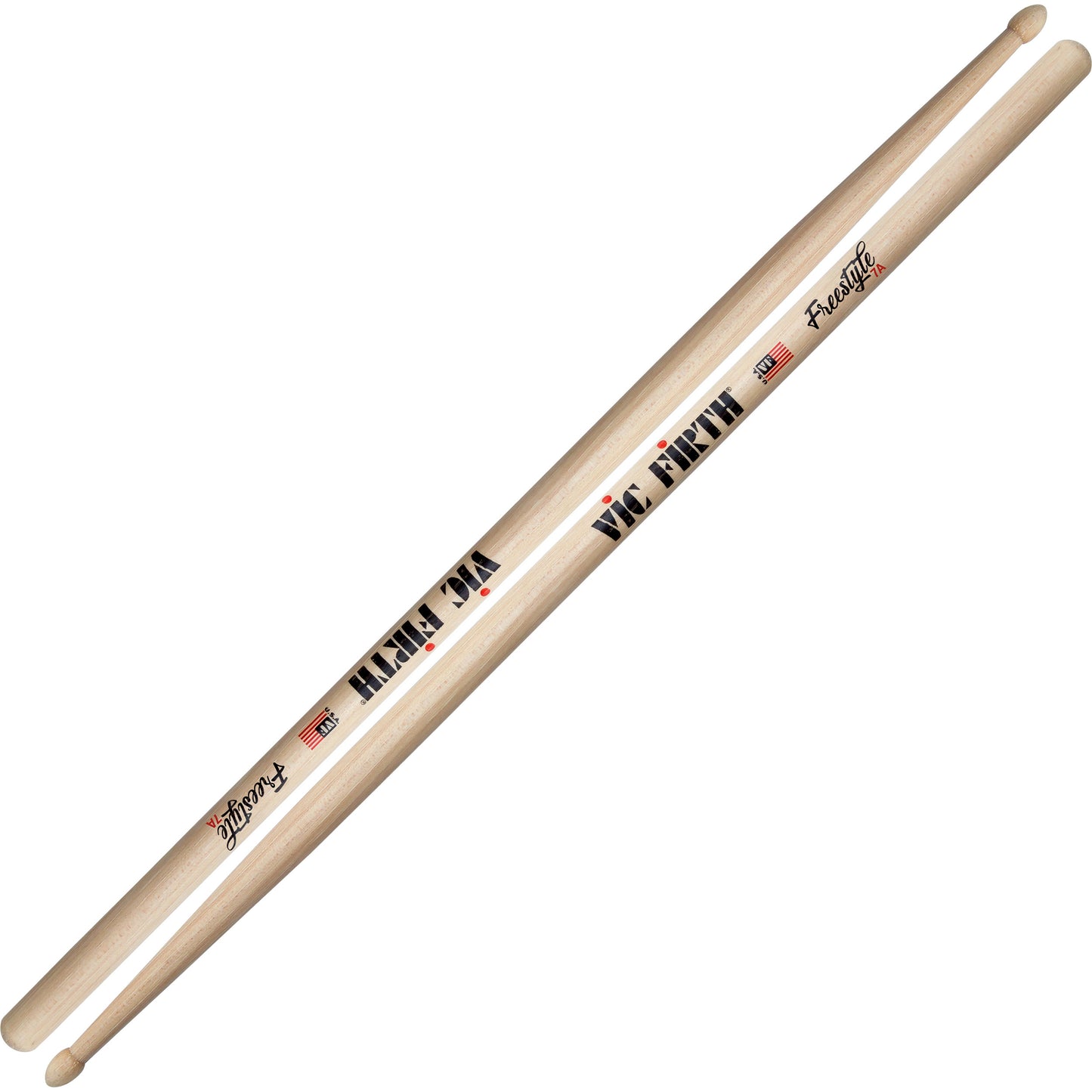 Vic Firth American Concept Freestyle 7A Hickory Wood Hybrid Tip Drumsticks (Pair) Drum Sticks for Drums and Percussion