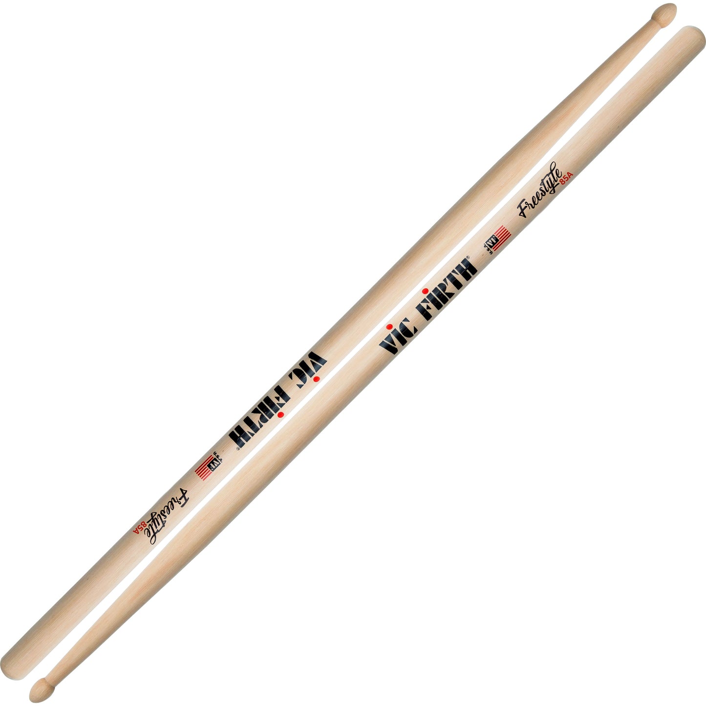 Vic Firth American Concept Freestyle 85A Hickory Wood Hybrid Tip Drumsticks (Pair) Drum Sticks for Drums and Percussion