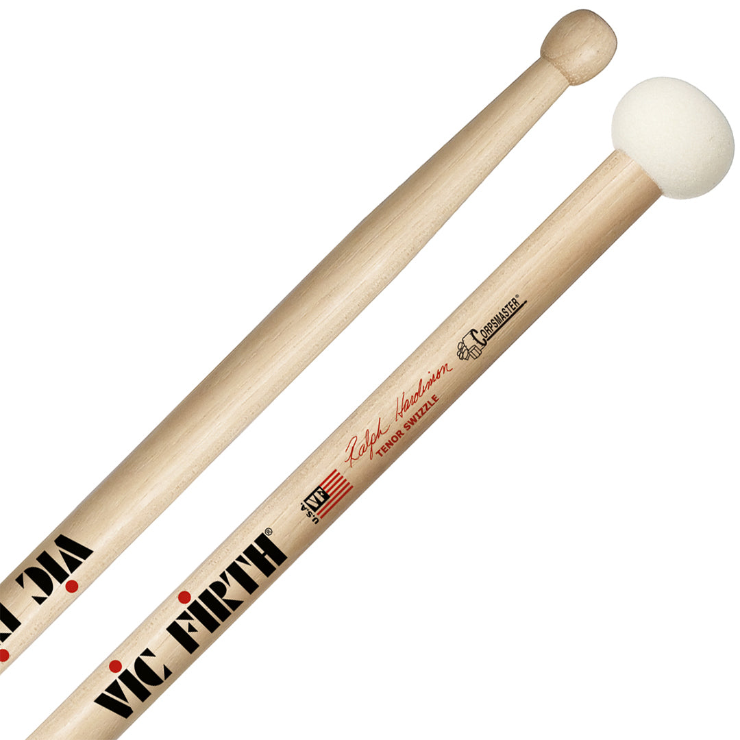 Vic Firth Ralph Hardimon Signature Hickory Wood Drumsticks Oval Tip Marching Tenor / Swizzle Sticks for Drums and Cymbals | SRHTS/W