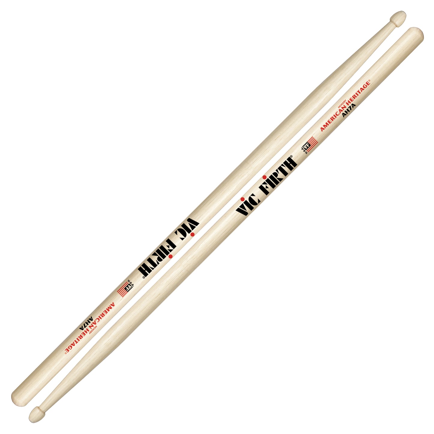 Vic Firth American Heritage 7A Maple Wood Tear Drop Tip Drumsticks (Pair) Drum Sticks for Drums and Percussion