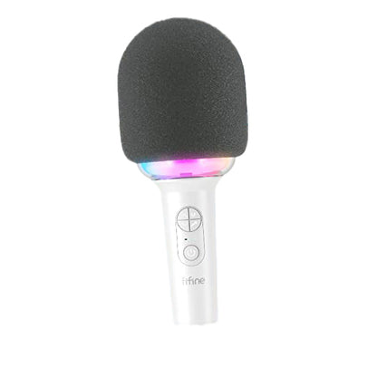 [CLEARANCE] Fifine AmpliSing E2 Wireless Karaoke Microphone with Built-In Speaker, Voice Changer Presets and 5hr Rechargeable Battery for Live Performance (Black)