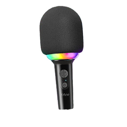 [CLEARANCE] Fifine AmpliSing E2 Wireless Karaoke Microphone with Built-In Speaker, Voice Changer Presets and 5hr Rechargeable Battery for Live Performance (Black)