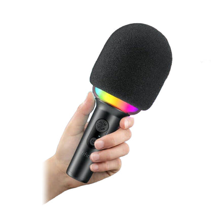[CLEARANCE] Fifine AmpliSing E2 Wireless Karaoke Microphone with Built-In Speaker, Voice Changer Presets and 5hr Rechargeable Battery for Live Performance (Black)
