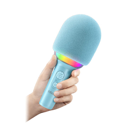 [CLEARANCE] Fifine AmpliSing E2 Wireless Karaoke Microphone with Built-In Speaker, Voice Changer Presets and 5hr Rechargeable Battery for Live Performance (Black)