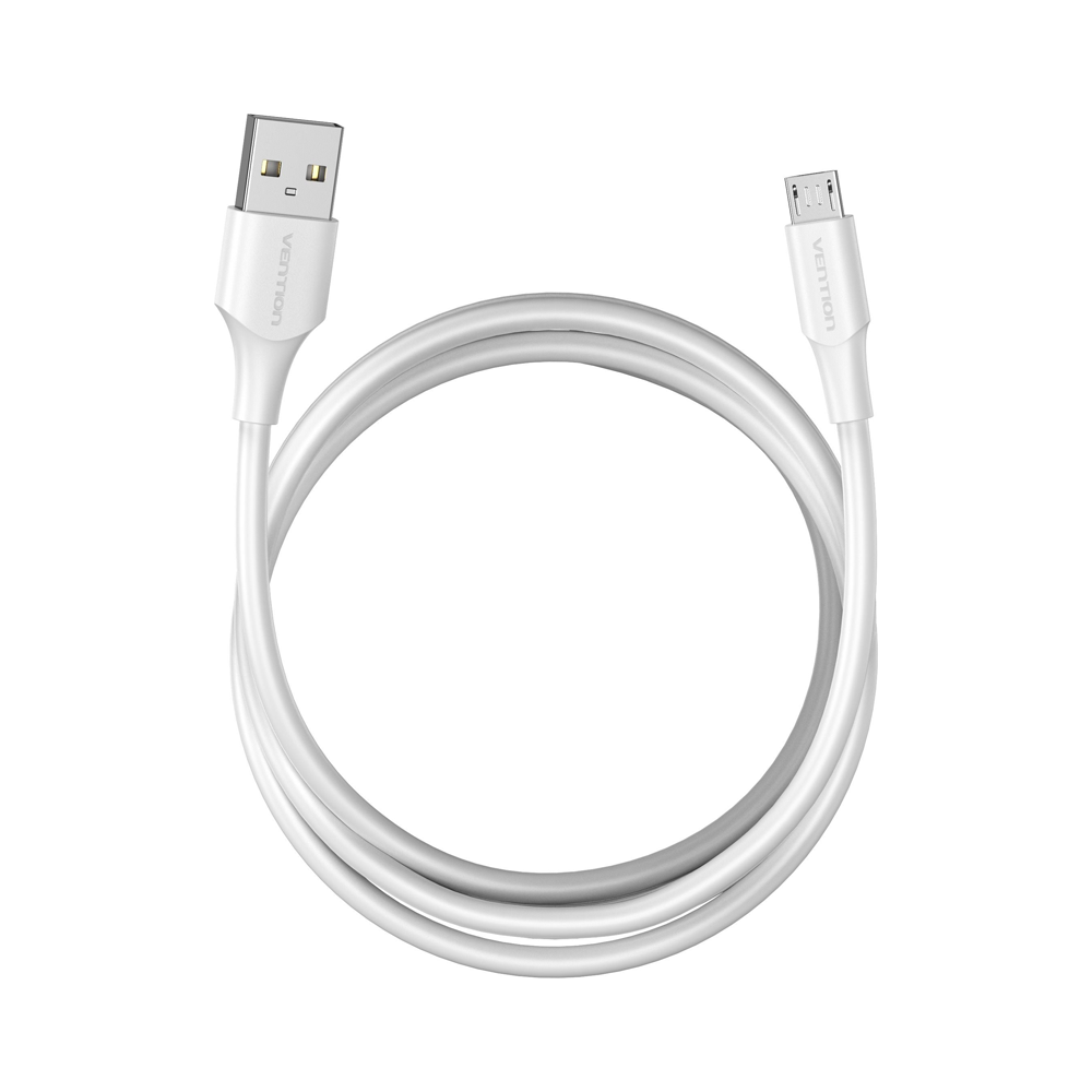 Vention USB 2.0 Male to Micro-USB Male 2A Quick Charging and Data Transfer Cable for Smartphones (White) (Available in 1M, 1.5M, 2M, 3M) | CTIW