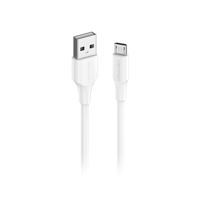 Vention USB 2.0 Male to Micro-USB Male 2A Quick Charging and Data Transfer Cable for Smartphones (White) (1M) | CTIW