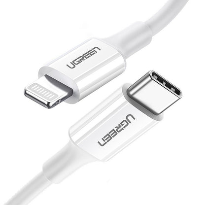 [CLEARANCE] UGREEN USB-C 2.0 Male to Lightning Male Power Delivery PD Fast Charging Cable with 480Mbps Data Transfer Speed (2M) (White) | 60749