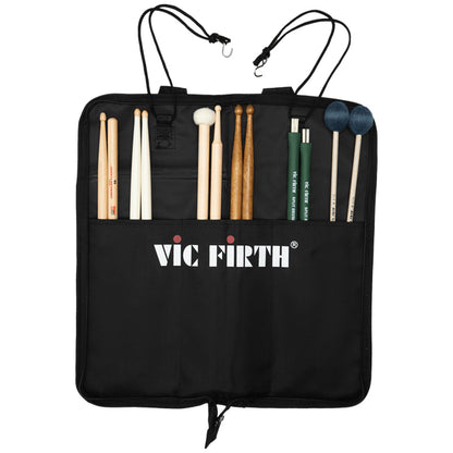 Vic Firth Basic Stick Bag Nylon Carrying Case for Drumsticks, Drum Brushes, and Percussion Mallets (Holds 12 Pairs of Sticks plus 2 Extra Accessory Pockets)