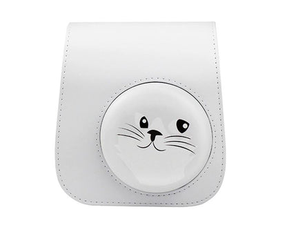 [CLEARANCE] Pikxi BMP11 Fujifilm Instax Mini 11 PU Leather Camera Case Bag with Shoulder Strap & Back Side Pocket (Cute Designs)