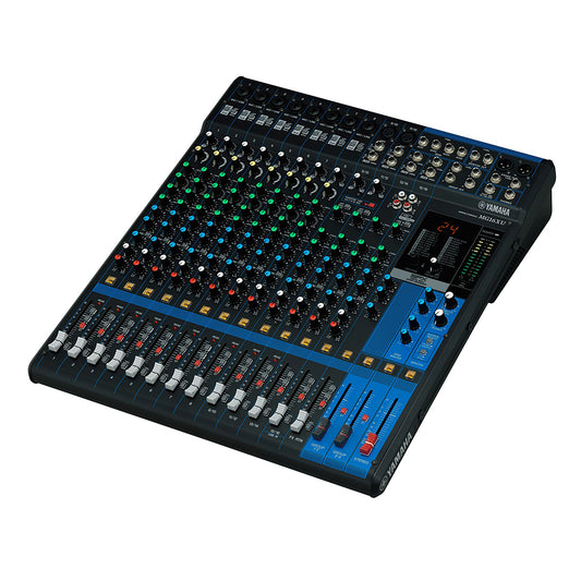 Yamaha MG16XU 16-Channel Audio Mixer with 24 Built-In SPX Effects, 3-Band EQ Equalizer and High Pass Filter, USB, XLR and 6.35mm AUX I/O and CUBASE LE App Support for Studio and Recording | MG 16XU